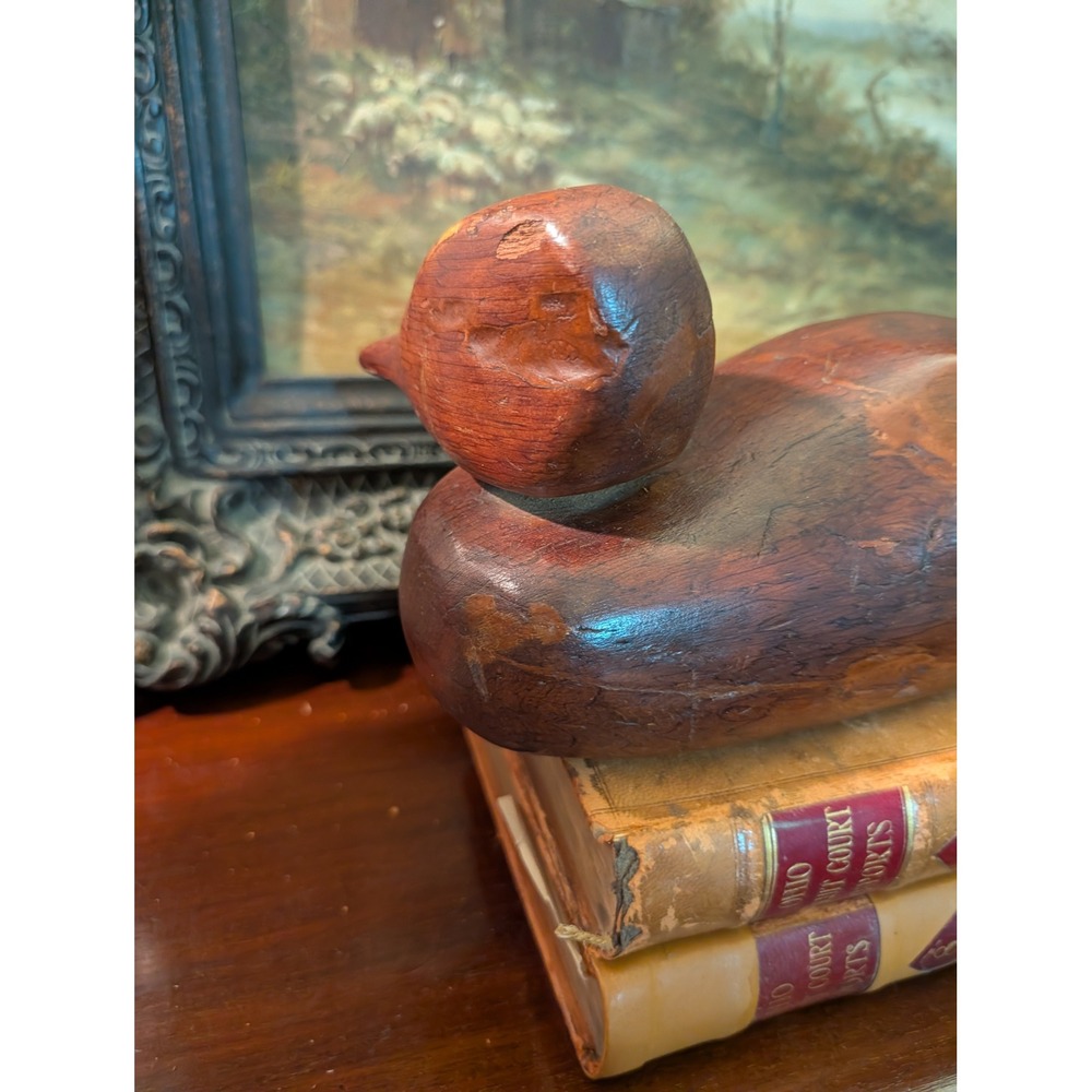 Vintage Hand Carved Solid Wood Duck Decoy Rustic Primitive Cabin Decor 15x4 - Picture 3 of 12